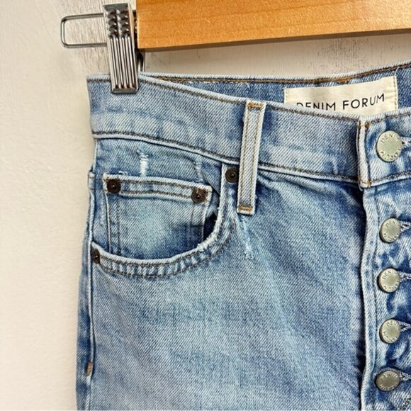 Denim Forum The Yoko High Rise Slim Jeans Size 24 Medium Light wash - Picture 4 of 12